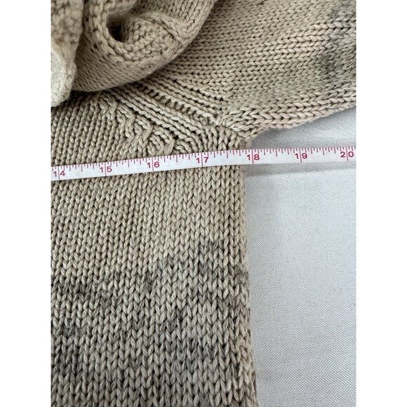 Vintage Vibes Limited Y2K Women S Sweater Cowl Neck Ombré Beige Gray Chunky Knit - Picture 9 of 13